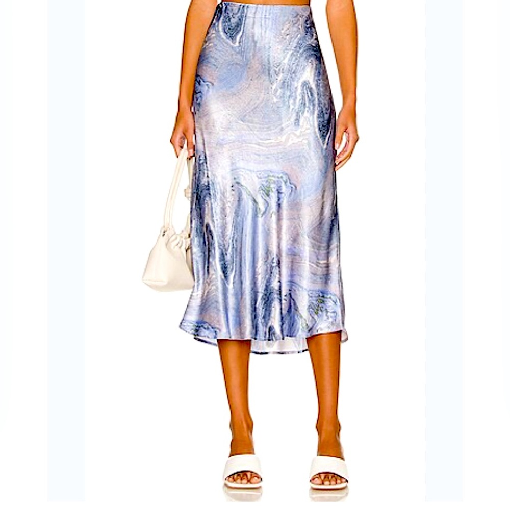 Rails Anya Skirt Frosted Marble Blue Midi